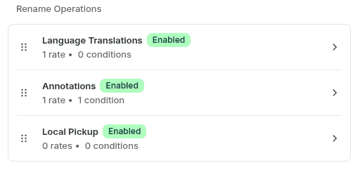 Dragging the top rename operation to the bottom, then the second operation to the first position.